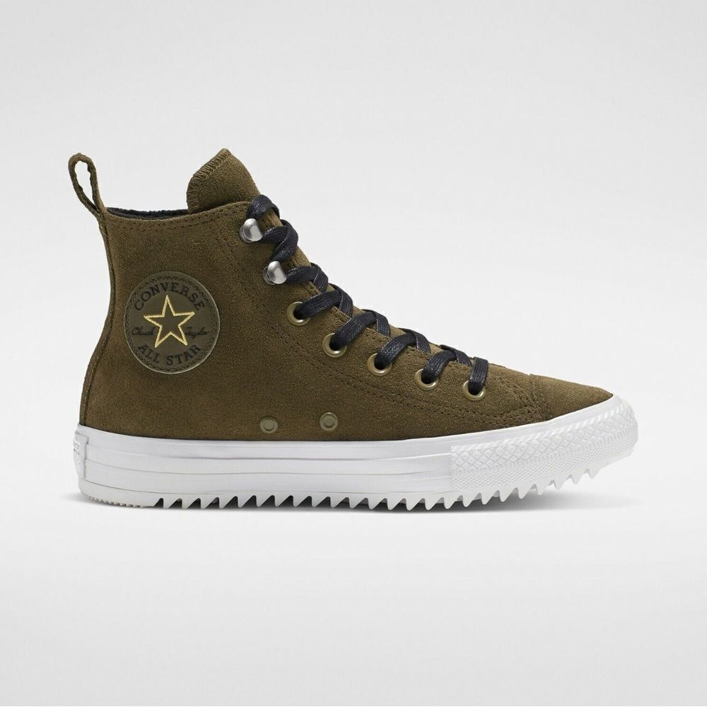 Converse Chuck Taylor Hiker Hightop Green Suede Shoes Sneaker 5.5